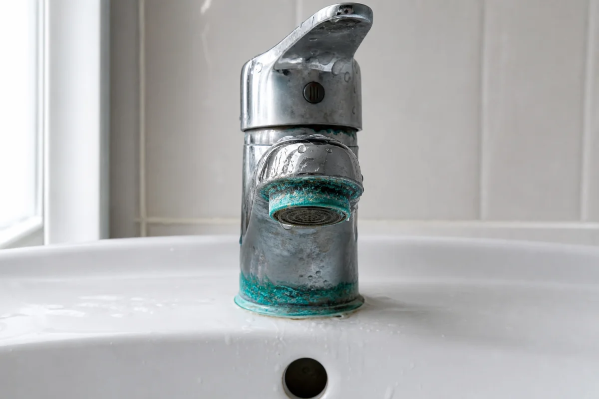 vert de gris robinet
