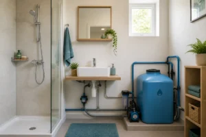 créer une salle de bain sans arrivée d'eau